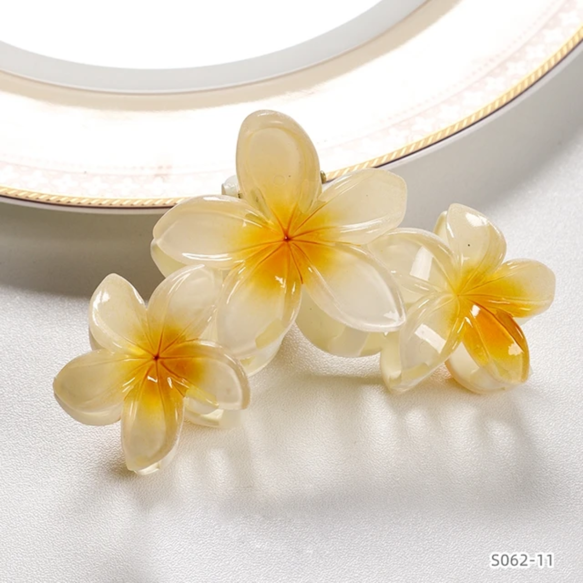 Flower Hair Clips "yellow"