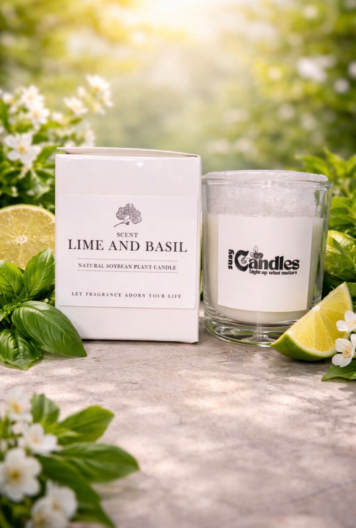 Lime & Basil scented candle
